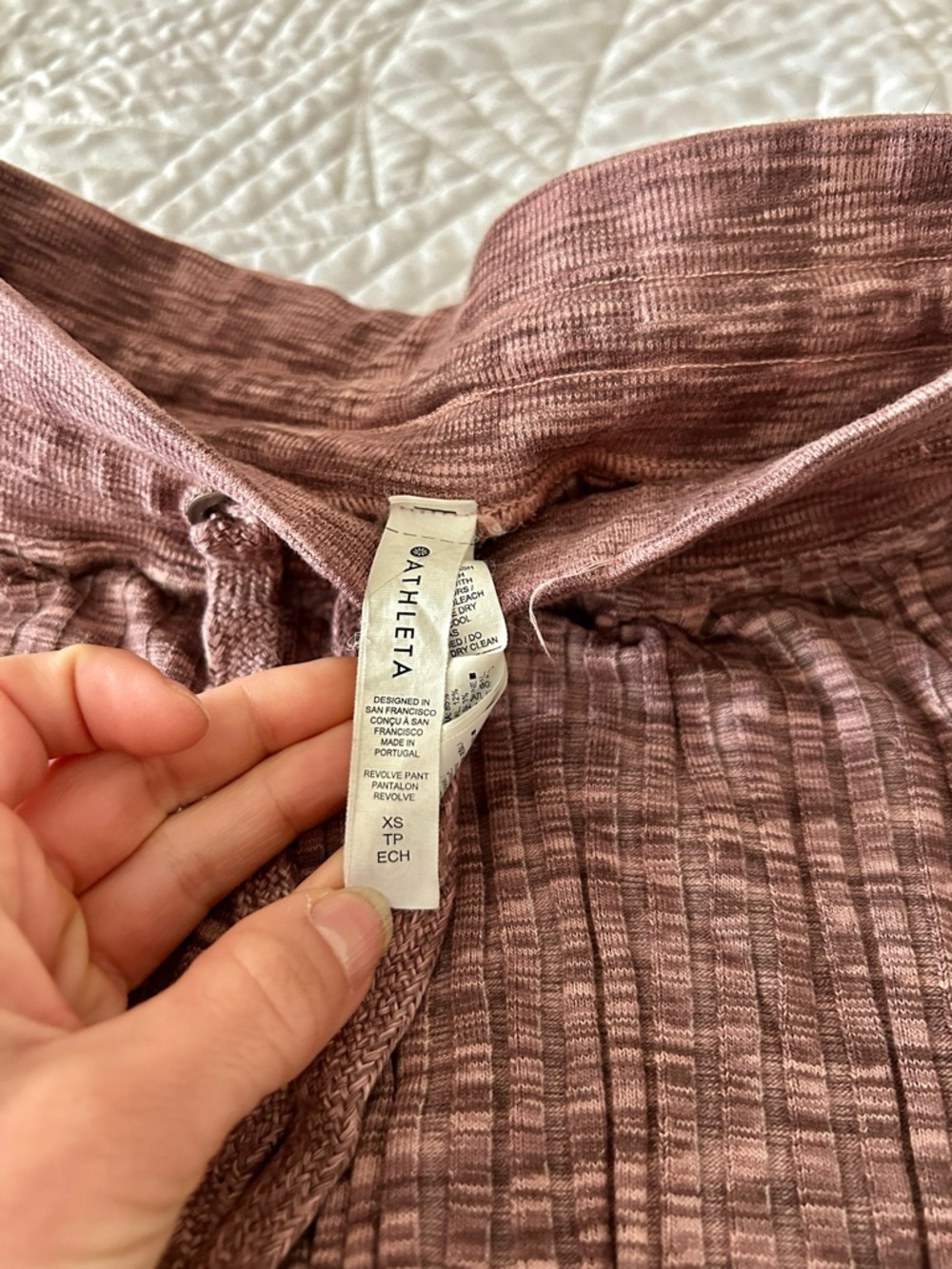 Athleta Revolve Ribbed Flare Lounge Pants in Tawny Rose - Picture 3 of 7